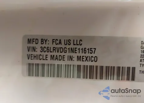 2022 Ram Promaster 2500 High Roof 159 Wb from USA, damaged, VIN 3C6LRVDG1NE116157